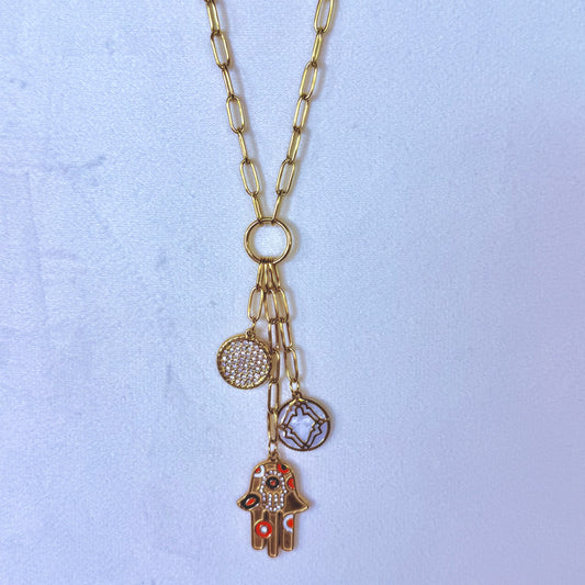 Hamsa Charm Sautoir Necklace