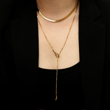 Teardrop Lariat Necklace